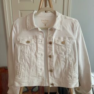 Lily Pulitzer white cropped jean jacket